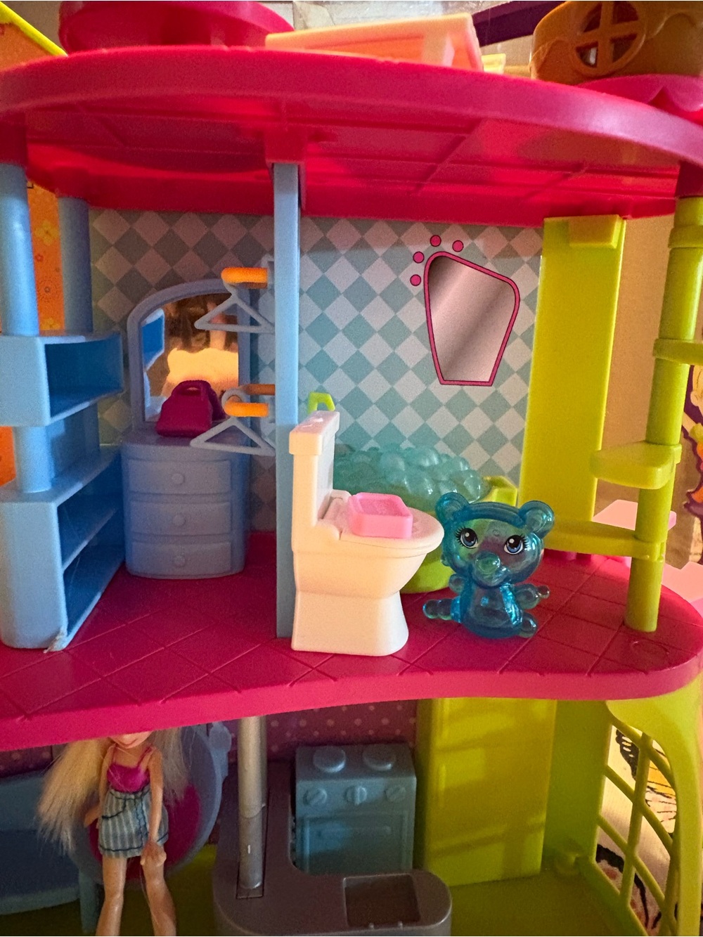 Mattel Polly Pocket Playhouse - Hot Pink & Lime - Picture 7 of 11